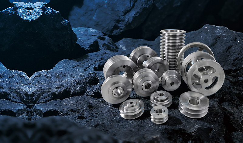 VARIOUS STANDARD V-BELT PULLEYS IN STEEL